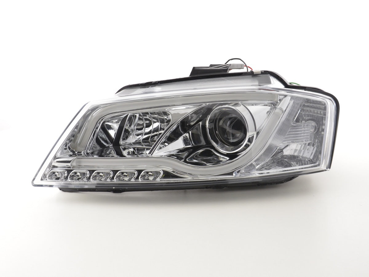 Scheinwerfer Set Daylight LED Tagfahrlicht Audi A3 8P 08-12 chrom Scheinwerfer Set Daylight LED Tagfahrlicht Audi A3 8P 08-12 chrom